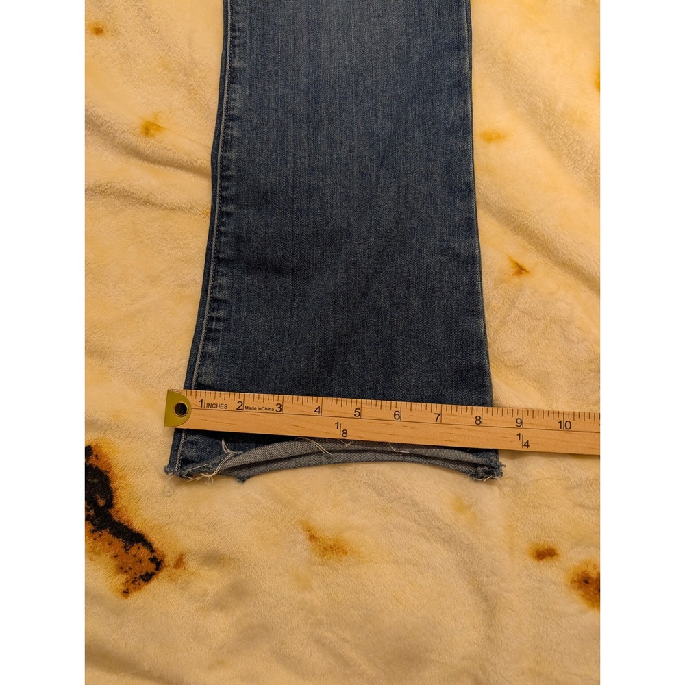 PAIGE Rory Crop Flare Jeans Medium Wash Raw Hem Size 27 - Picture 4 of 14